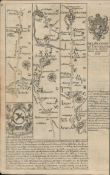 Britannia Depicta E Bowen c1730 Map London Ewell Arundel Chichester Etc.