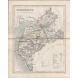 Cumbria 1850 Antique Steel Engraved Map Thomas Dugdale.