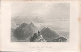 Antique 1850’s Illustration Sugar Loaf Mountain Bantry Cork.