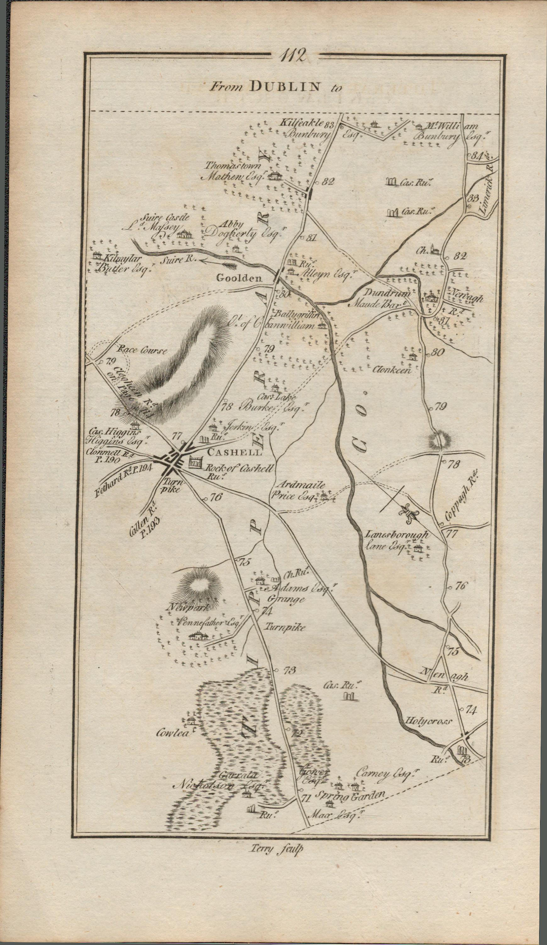 Taylor & Skinner 1777 Road Map Thurles Cashel Co Tipperary Co Kilkenny. - Image 2 of 2