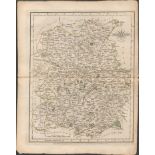 County of Shropshire John Cary’s 1787 Antique Hand Coloured Map.