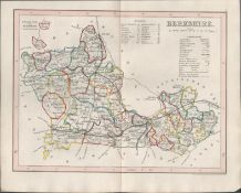 Berkshire 1850 Antique Steel Engraved Map Thomas Dugdale.