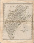 County of Cumberland John Cary’s 1787 Antique Hand Coloured Map.