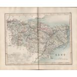Kent 1850 Antique Steel Engraved Map Thomas Dugdale.