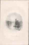 Antique Print 1850’s Black Rock Castle Cork.
