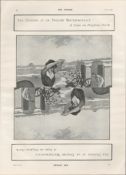 Brighton Beach Sun-Bathing 1901 Original Antique Print