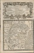 Britannia Depicta E Bowen Rare c1730 Map The Roads from York Whitby Scarborough Pickering.