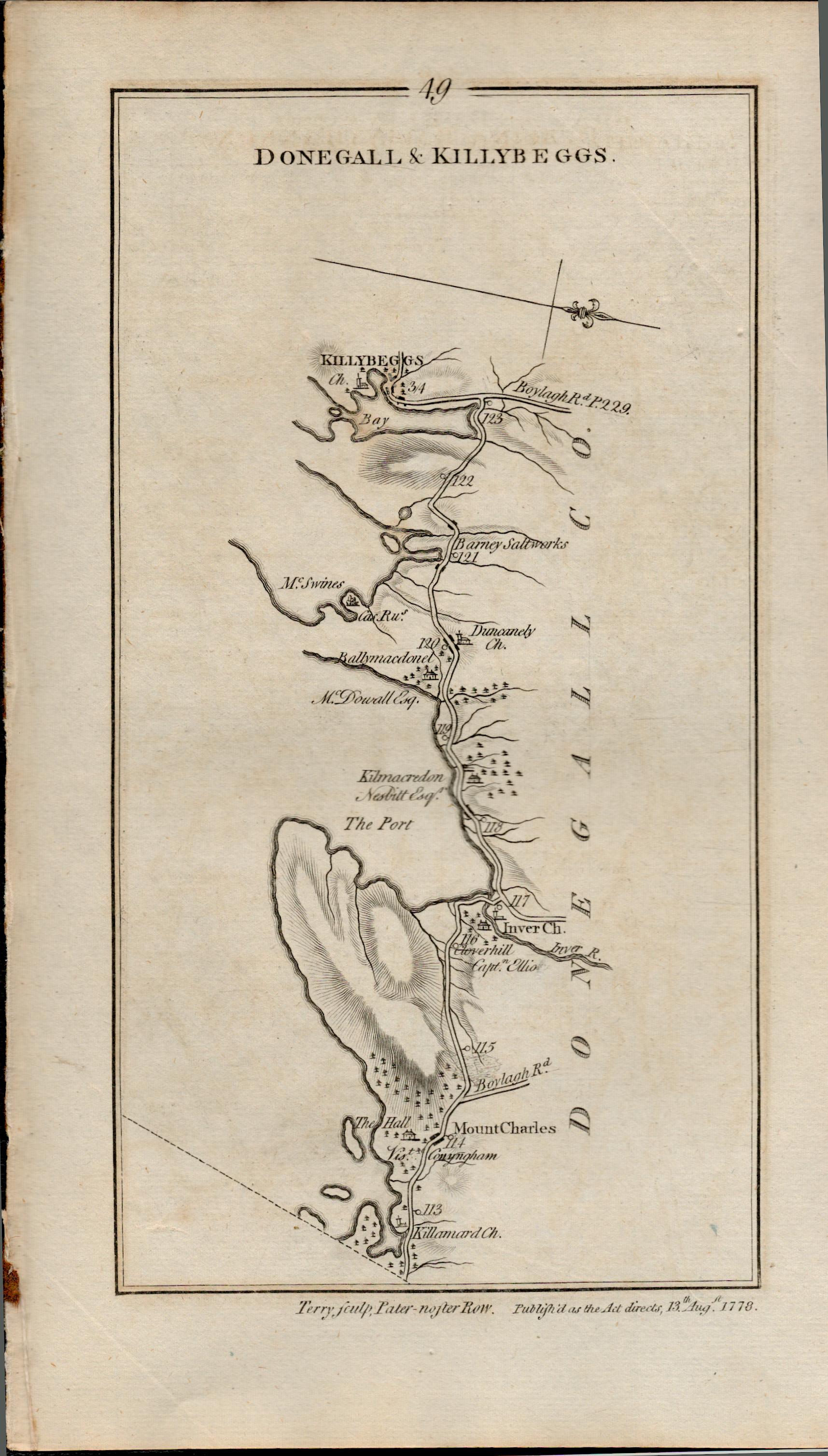 Taylor & Skinner 1777 Ireland Road Map Donegal Killybegs Meath Navan Kells. - Image 2 of 2