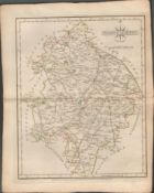 Warwickshire John Cary 1787 Antique Hand Coloured Map.