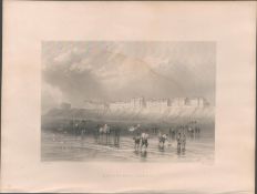Blackpool Sands 1842 Antique Steel Engraving