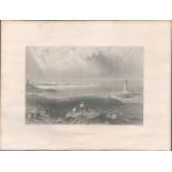 Peterhead Scotland Antique 1842 Steel Engraving.