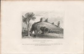 Knaresborough Castle Yorkshire 1850 Steel Engraved PIllustration.