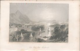 Antique Print 1850’s Clew Bay Wesport Mayo Mr & Mrs S.C. Hall Ireland Its Scenery