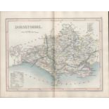 Dorsetshire 1850 Antique Steel Engraved Map Thomas Dugdale.