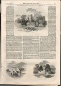 The Lakes of Killarney Tour 1849 Antique Woodgrain Print