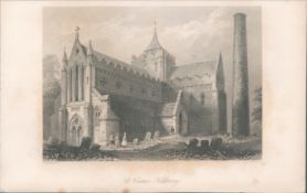Antique Print 1850’s St Canice Kilkenny Mr & Mrs S.C. Hall Ireland Its Scenery,
