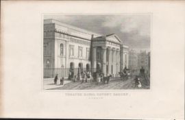 Theatre Royal Covent Garden 1850 Antique Steel Engraved Illustration.