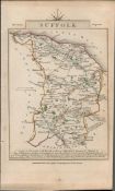 John Cary’s 1791 Antique Copper Engraved Map Surrey & Suffolk.