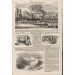 The Oxford & Cambridge Boat Race 1846 Antique Illustration