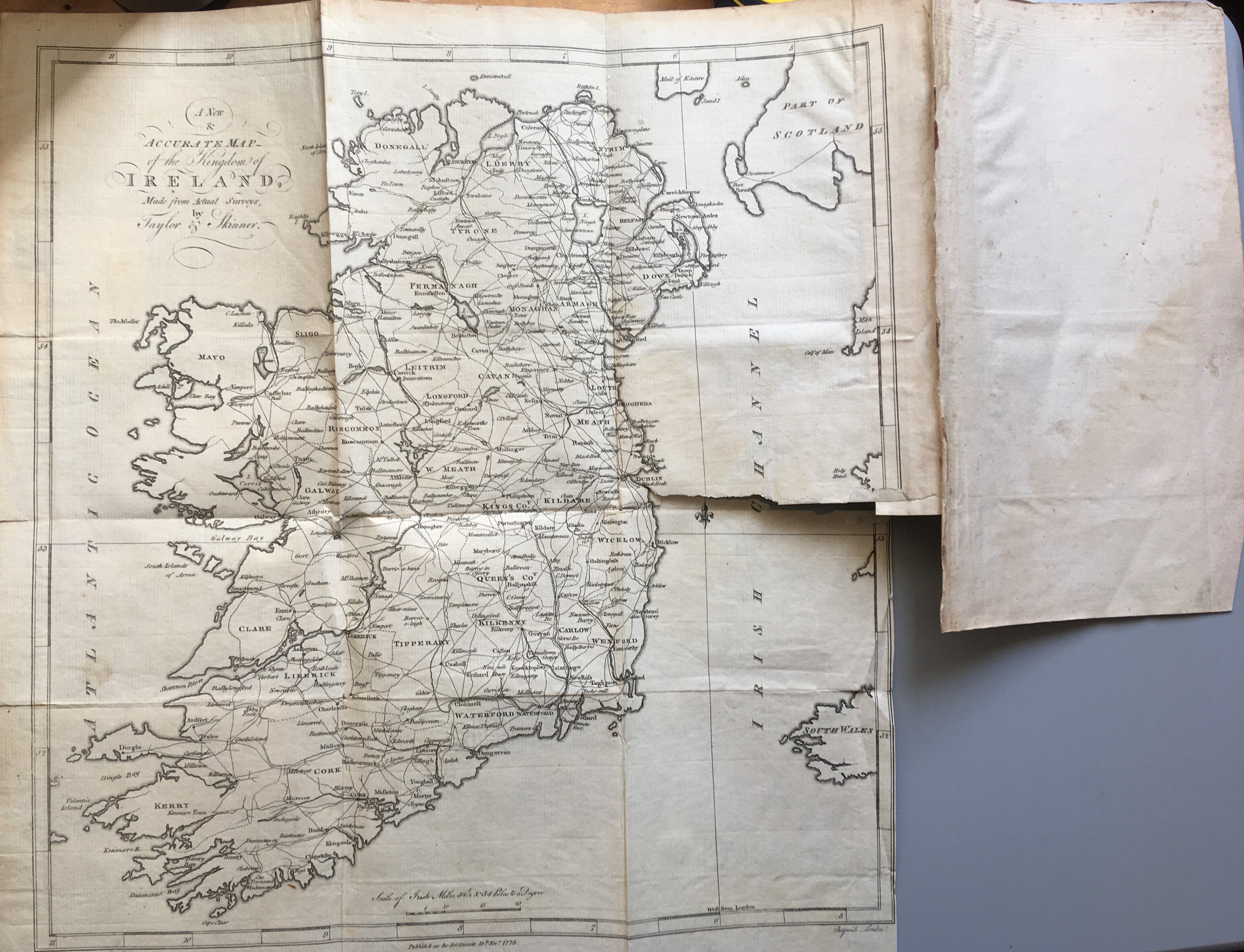 Taylor And Skinner's Maps Of The Roads Of Ireland, Surveyed 1777 Whole of Map of Ireland. - Image 2 of 4