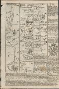 Britannia Depicta E Bowen c1730 Map Oxford Banbury Nuneaton Derby Etc.