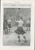 Highland Games Flinging The Hammer Antique 1902.