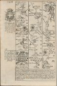 Britannia Depicta E Bowen Rare c1730 Map Bristol Wells Glastonbury Somerton Etc.