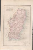 Antique Print 1850’s Map Wicklow, Carlow,Wexford.