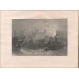 The Tower of London Antique 1842 Steel Engraving.
