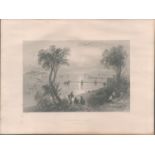 Newhaven Firth of Forth Antique 1842 Steel Engraving.