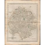 Herefordshire John Cary 1787 Antique Hand Coloured Map.
