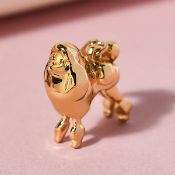 New!! 14K Gold Overlay Sterling Silver Poodle Dog Charm