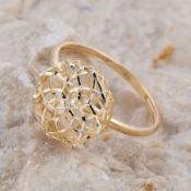 New! Surabaya Gold Collection- 9K Yellow Gold Floral Ring