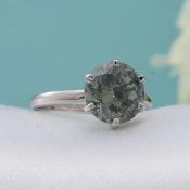 New! Simulated Colour Change Gemstone Solitaire Ring In Rhodium Overlay