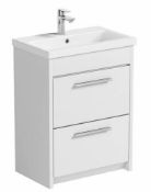 Freestanding Gloss White Vanity Unit. 600mm. WH6002DR. 114008. Unit Only