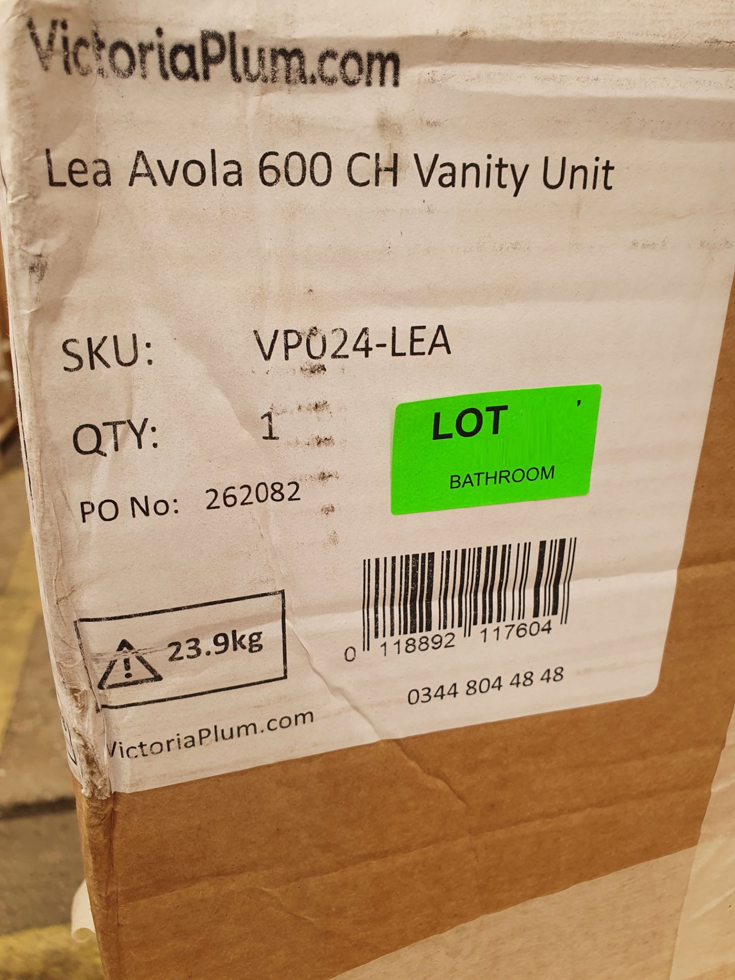Lea Avola 600mm CH Vanity Unit. VP024-LEA. Appears Unused. Unit Only - Bild 3 aus 4