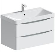 Alder White 800mm Wall Hung Vanity Unit. Appears New, Sealed. - Unit Only