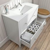 Salerno White 550 Vanity Unit. MODW5501. 245359. Appears Unused. Unit Only