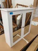 Gloss White Double Mirror Cabinet. Approx. 600mm Wide. Appears New & Unused.
