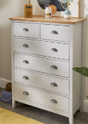 - Item Description - John Lewis ANYDAY Albany 6 Drawer Chest, White/Oak - Grading info - RI: