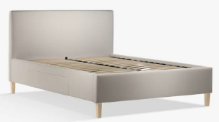 - Item Description - "John Lewis Emily 2 Drawer Storage Upholstered Bed Frame BEIGE AS10 " -