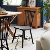 (179/Mez/1D) Lot RRP £100. 2x The Spindle Chair Black RRP £50 Each. Traditional Wooden Spindle Ba...