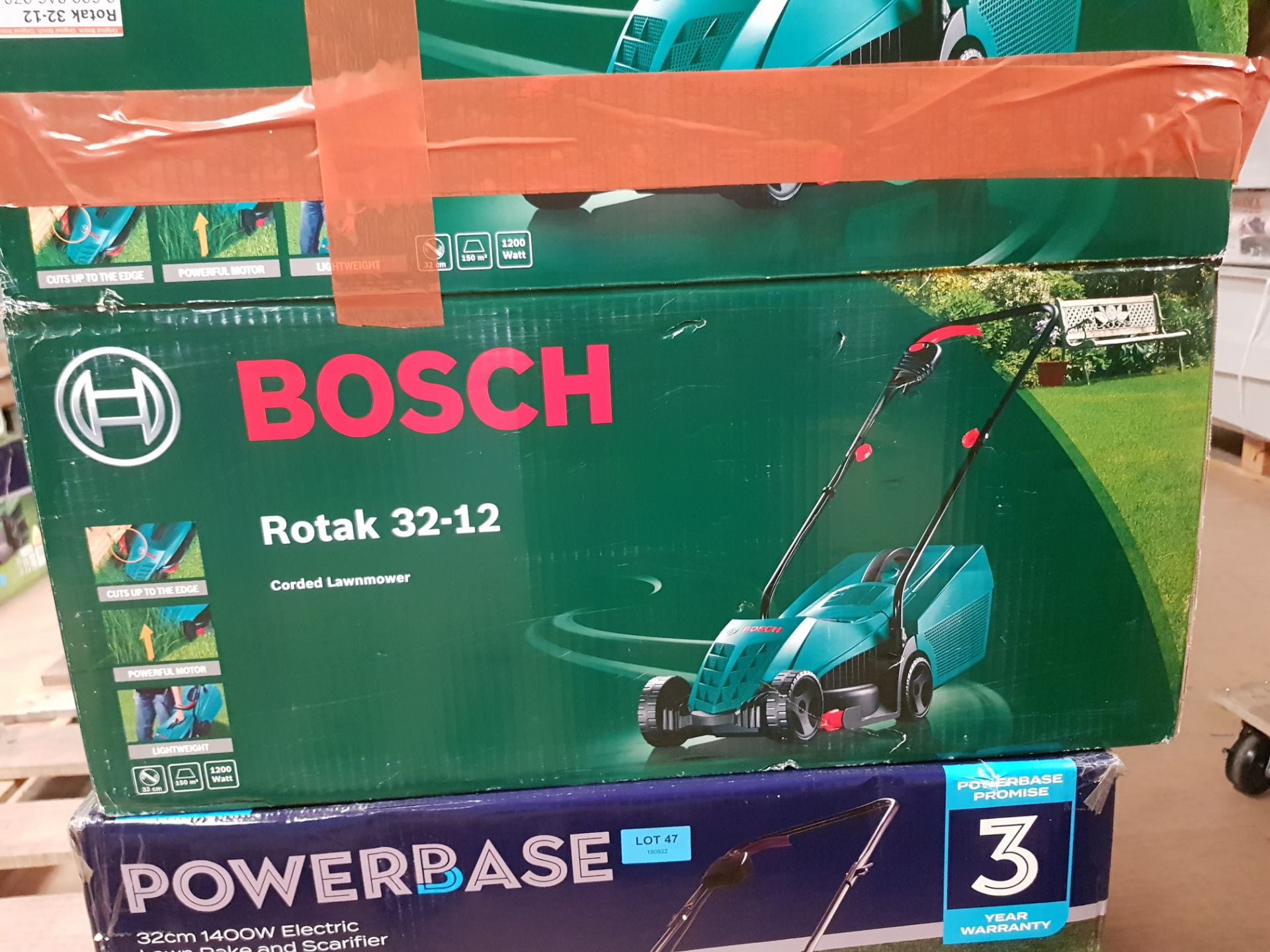 (47/Mez/P7) Lot RRP £184. 2x Items. 1x Bosch Rotak 32-12 Corded Lawn Mower RRP £85. 1x Powerbase... - Image 7 of 8