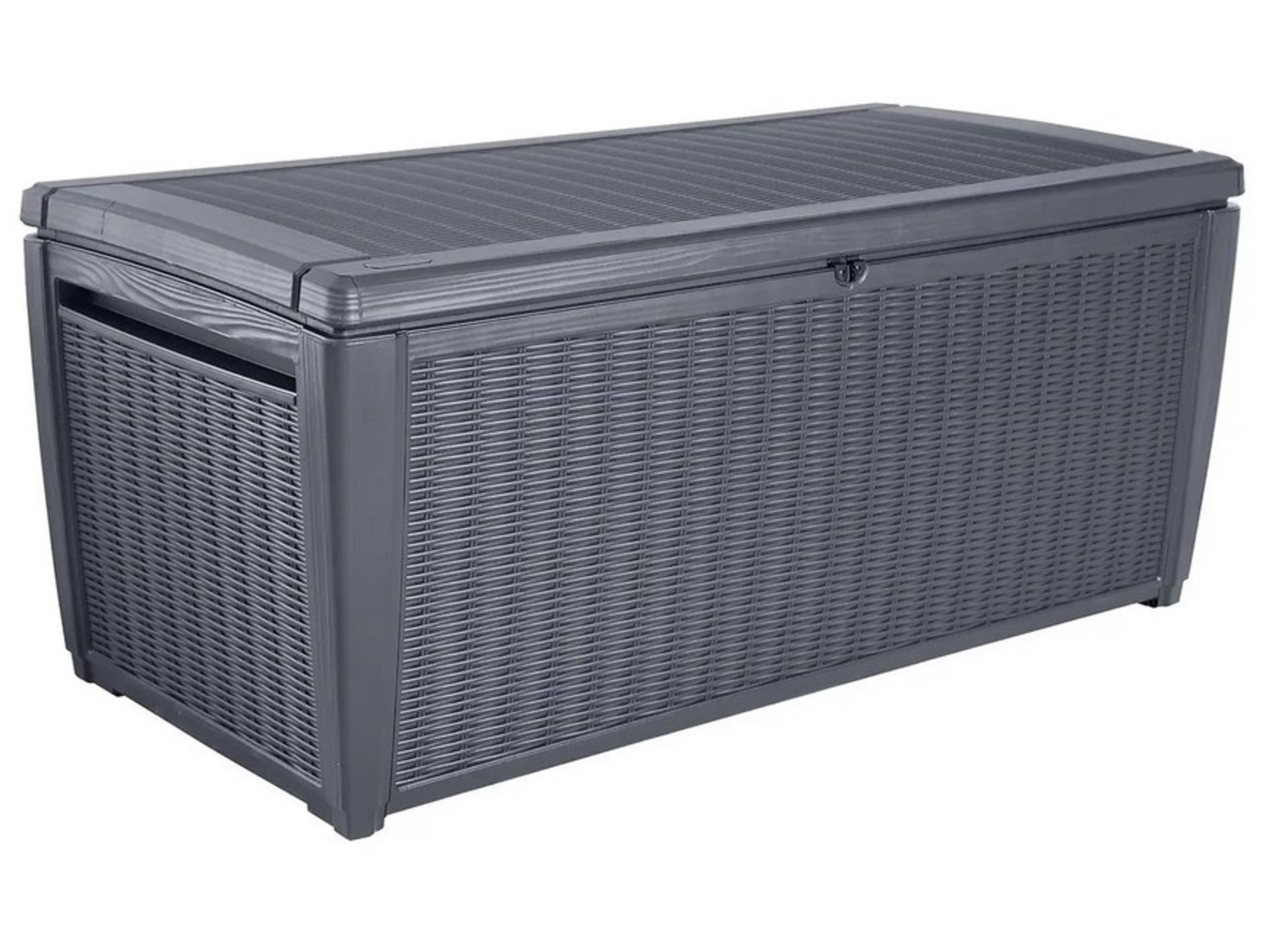 (34/Mez/P9) RRP £140. Keter Sumatra Rattan Effect Outdoor Garden Storage Box Anthracite. 511L Cap... - Image 3 of 6