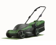 (183/MR1D) RRP £79. Powerbase 34cm 1400W Electric Rotary Lawn Mower. (Contents Appear Unused, Cle...
