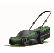 (194/MR1D) RRP £79. Powerbase 34cm 1400W Electric Rotary Lawn Mower. (Contents Appear Unused, Cle...