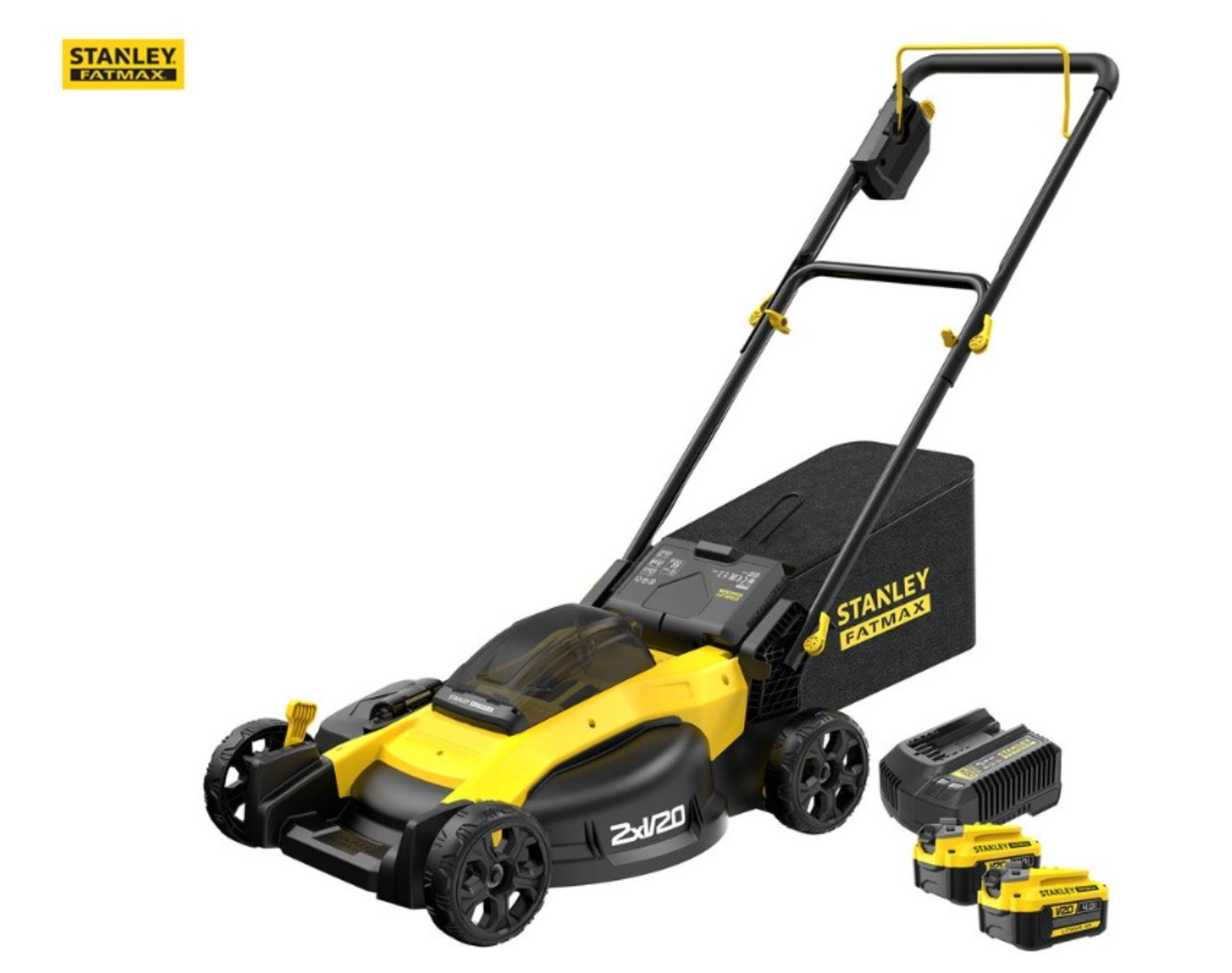 (4/Mez) RRP £420. Stanley FatMax V20 36V 51cm Cordless Lawn Mower. 5 Cutting Heights From 25-57mm...
