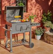 (163/Mez/P3) RRP £180. Texas Franklin Charcoal BBQ. Grid In Grid System For Easy Removal Of Centr...