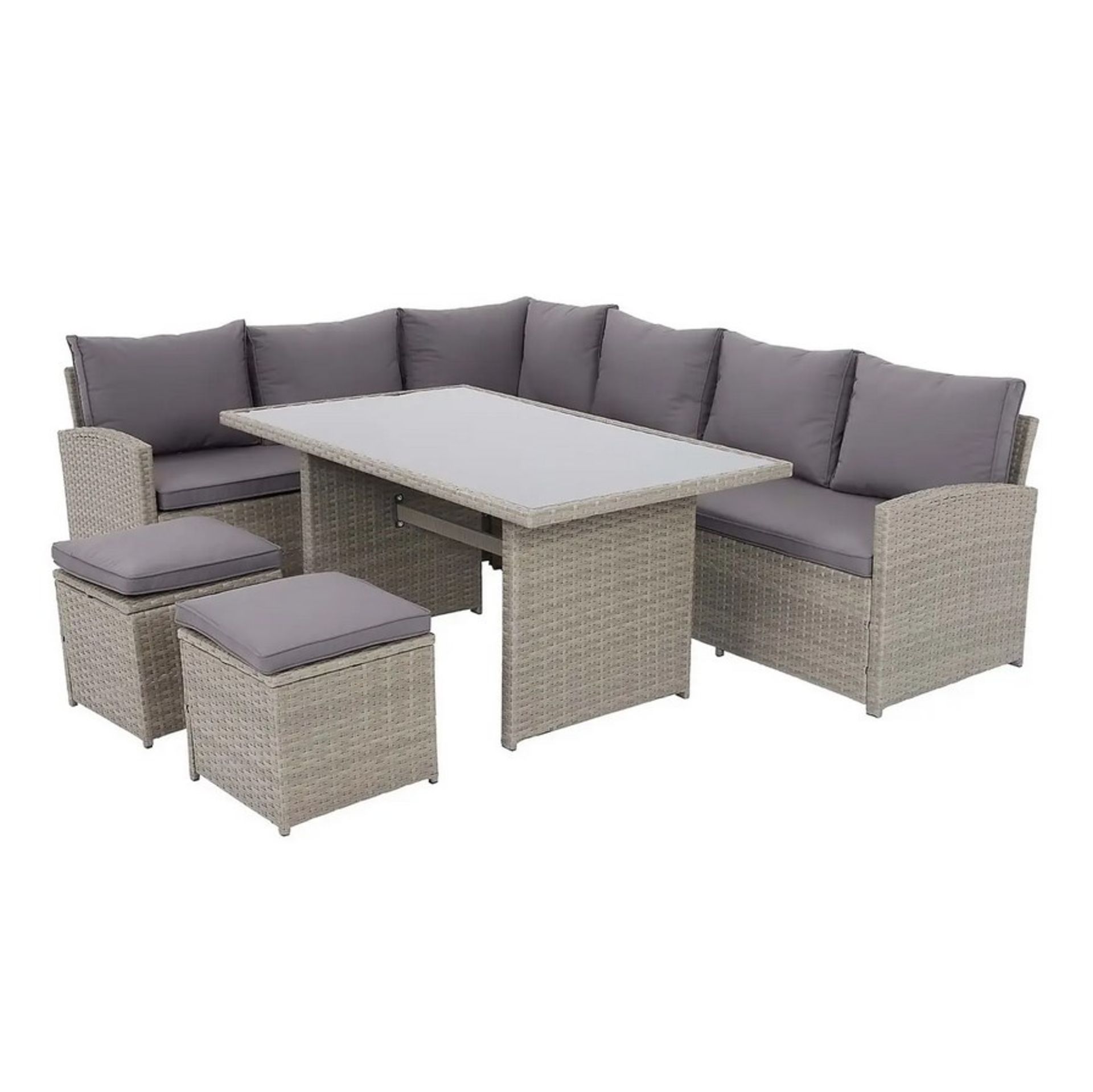 (14/Mez/P15) RRP £850 (When Complete). Matara Grey Rattan Corner Garden Sofa Set. Ideal For Indoo... - Image 3 of 8