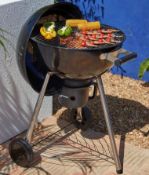 (160/Mez/P2) RRP £80. Texas 57cm Kettle Charcoal BBQ. Steel With Porcelain Enamelled Lid And Fire...
